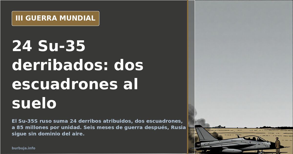 Silueta de un caza Su-35S ruso sobre un mapa de Ucrania con columnas de humo en el horizonte
