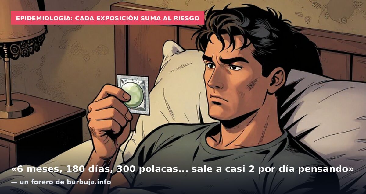 Epidemiología: cada exposición suma al riesgo: «6 meses, 180 días, 300 polacas... sale a casi 2 por día pensando» — un forero de burbuja.info