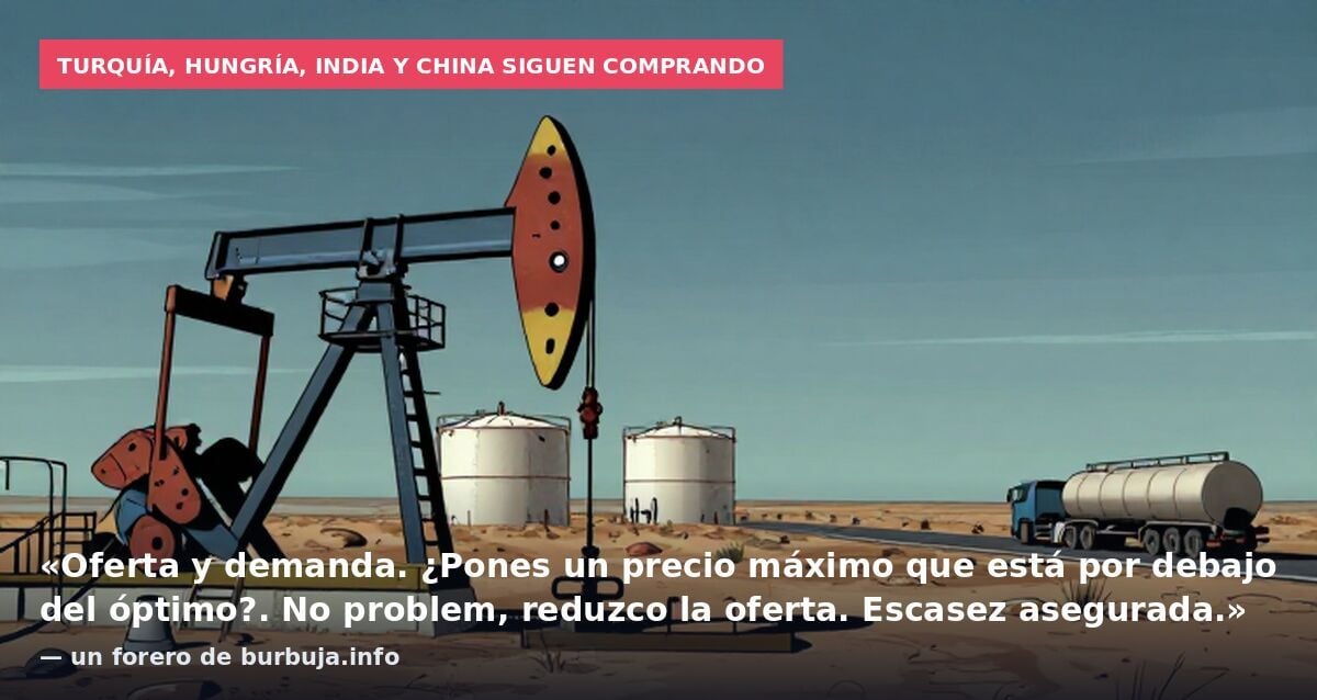 Turquía, Hungría, India y China siguen comprando: «Oferta y demanda. ¿Pones un precio máximo que está por debajo del óptimo?. No problem, reduzco la oferta. Escasez asegurada.» — un forero de burbuja.info