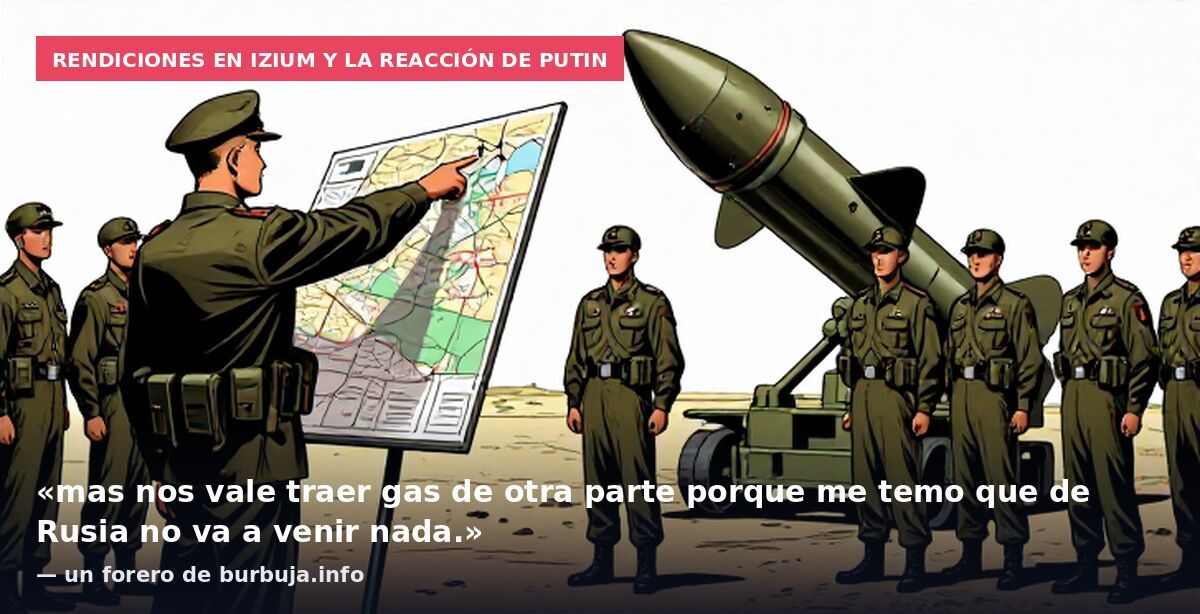 Rendiciones en Izium y la reacción de Putin: «mas nos vale traer gas de otra parte porque me temo que de Rusia no va a venir nada.» — un forero de burbuja.info