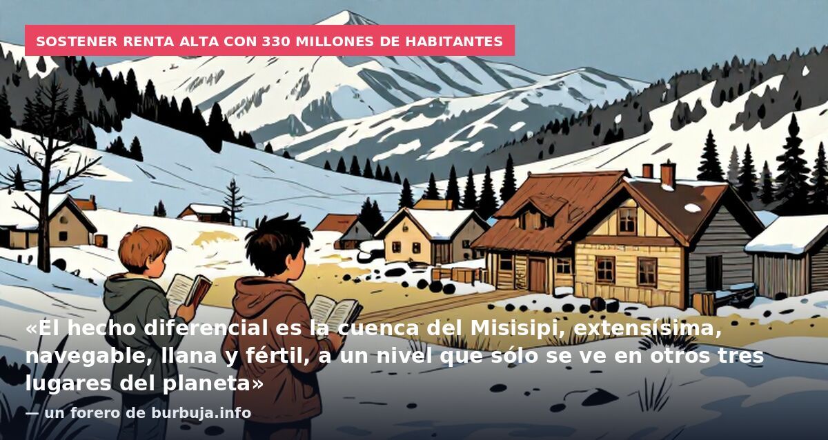 Sostener renta alta con 330 millones de habitantes: «El hecho diferencial es la cuenca del Misisipi, extensísima, navegable, llana y fértil, a un nivel que sólo se ve en otros tres lugares del planeta» — un forero de burbuja.info
