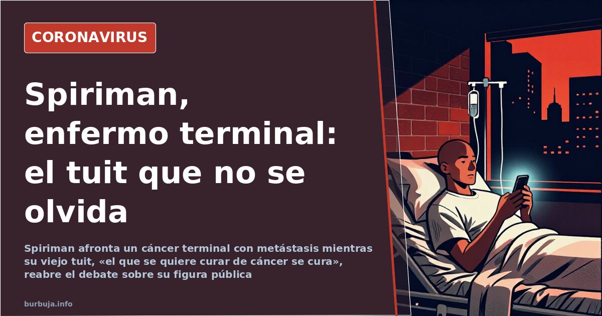 Primer plano del rostro demacrado de Spiriman, el médico andaluz con cáncer terminal, en una imagen de archivo