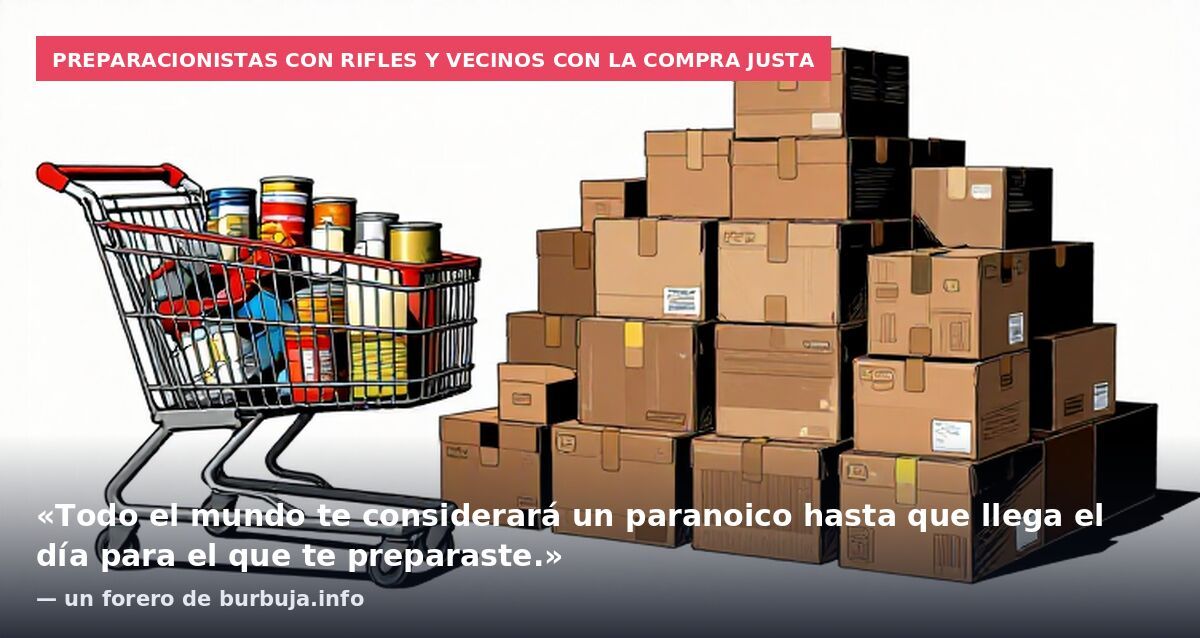 Preparacionistas con rifles y vecinos con la compra justa: «Todo el mundo te considerará un paranoico hasta que llega el día para el que te preparaste.» — un forero de burbuja.info