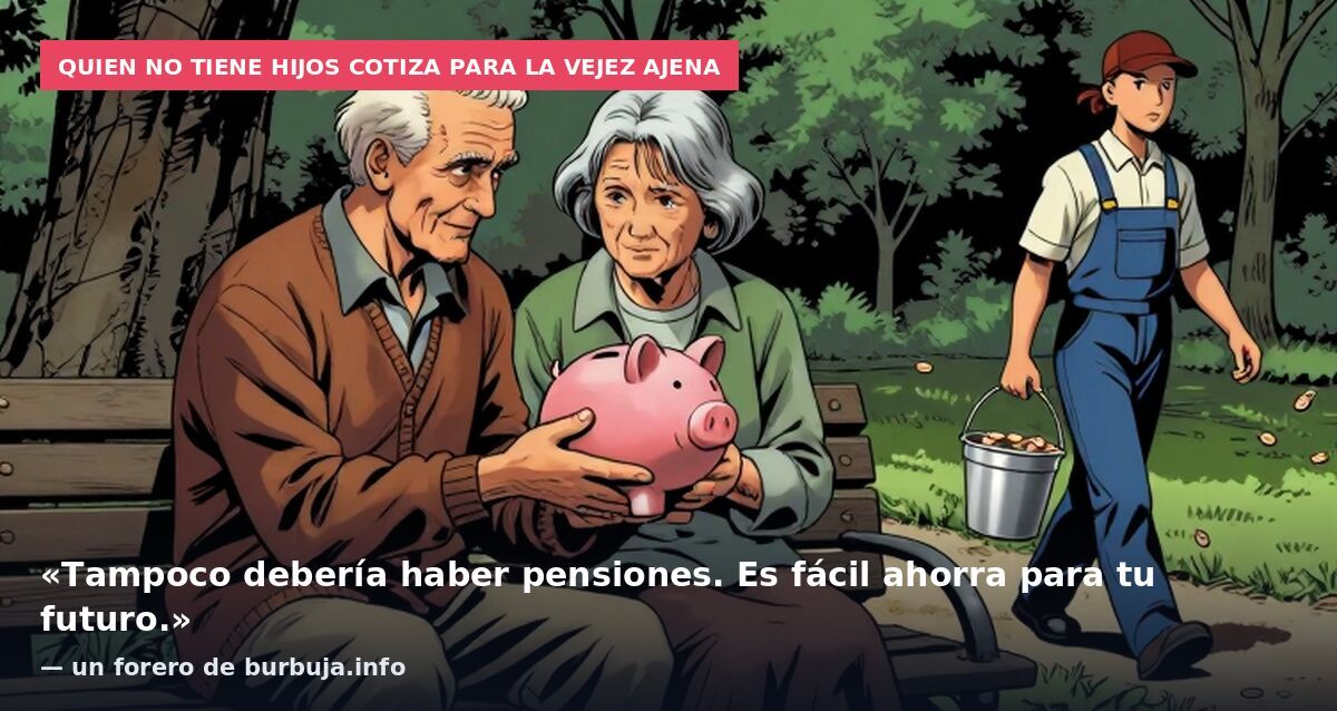 Quien no tiene hijos cotiza para la vejez ajena: «Tampoco debería haber pensiones. Es fácil ahorra para tu futuro.» — un forero de burbuja.info