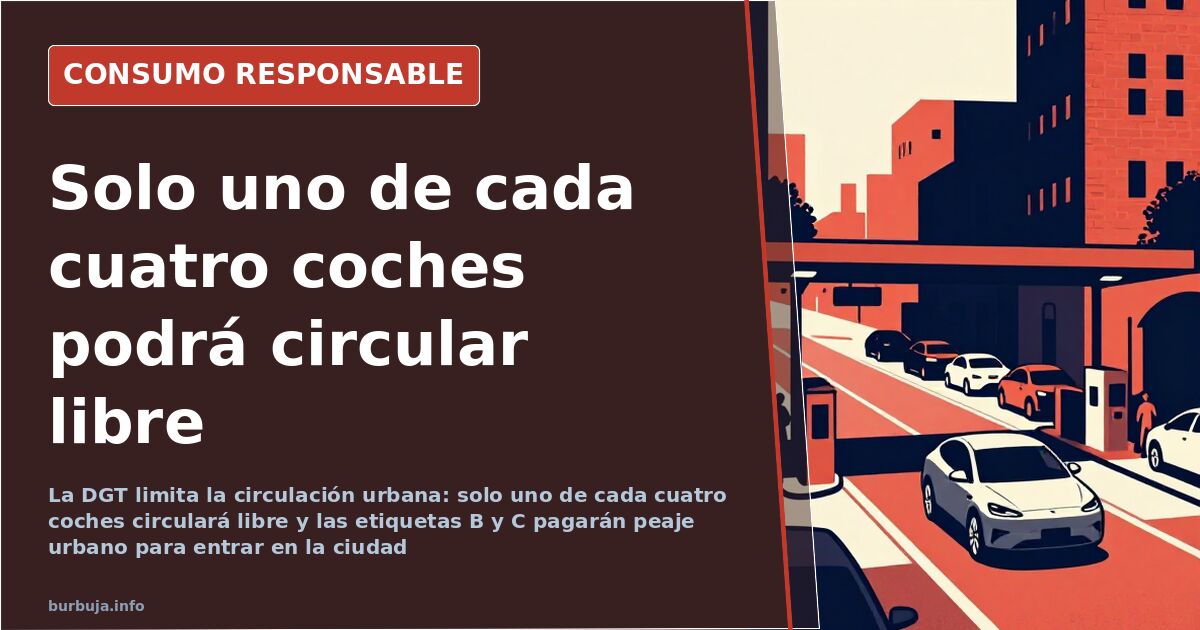 Coches circulando por una ciudad española afectada por las zonas de bajas emisiones de la DGT