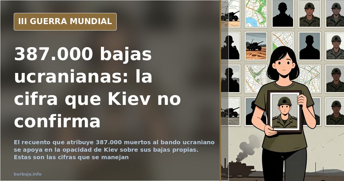 Mapa desaturado del frente ucraniano con siluetas de vehículos militares y humo de bajas ucranianas en el horizonte