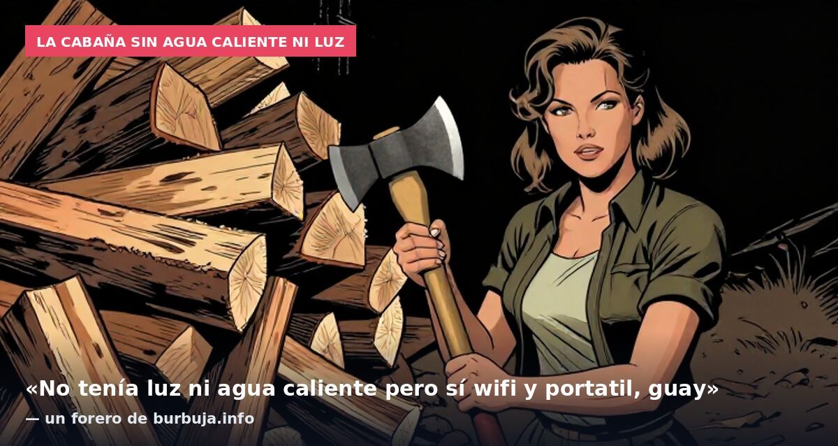 La cabaña sin agua caliente ni luz: «No tenía luz ni agua caliente pero sí wifi y portatil, guay» — un forero de burbuja.info
