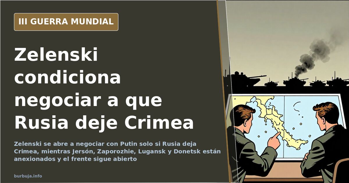 Zelenski condiciona la paz a que Putin abandone Crimea
