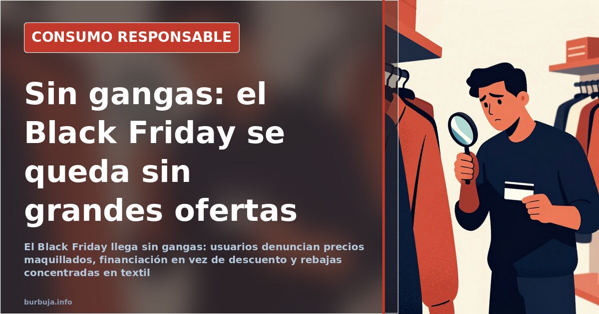 Escaparate de tienda de electrónica con etiquetas de descuento y precios tachados durante el Black Friday