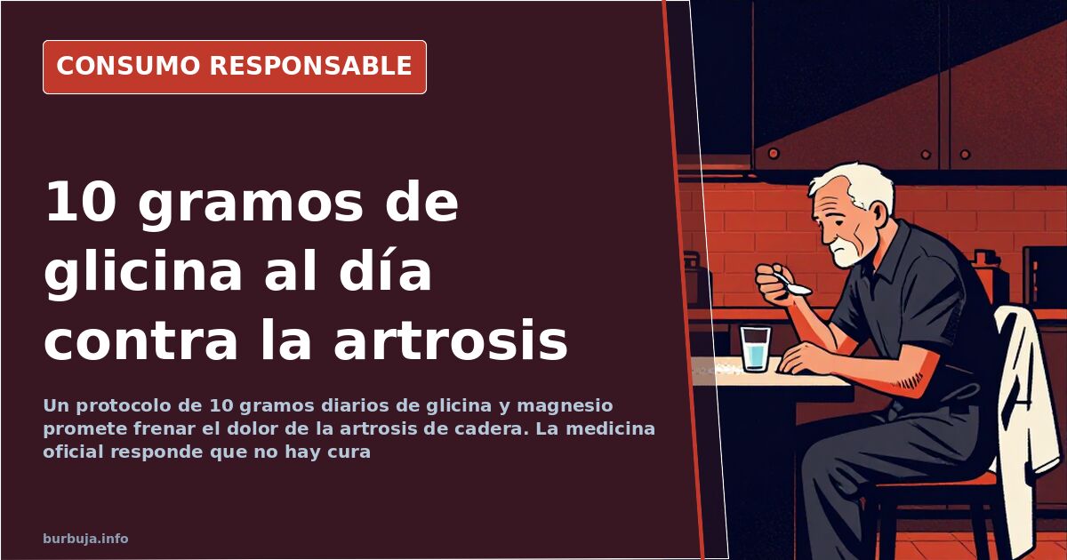 Botes de glicina en polvo y magnesio bisglicinato, los suplementos que se asocian al alivio de la artrosis de cadera