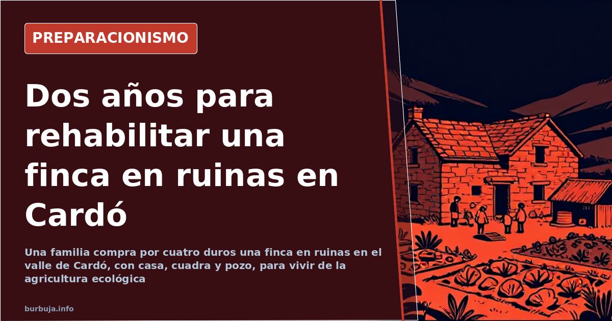 Casa de piedra en ruinas rodeada de monte en el valle de Cardó, con una finca rústica y un pozo en la sierra