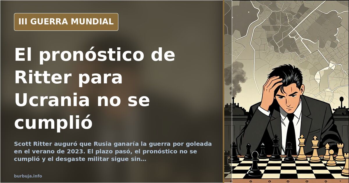 Silueta de un experto militar observando un mapa de Ucrania con humo en el horizonte del pronóstico de Scott Ritter