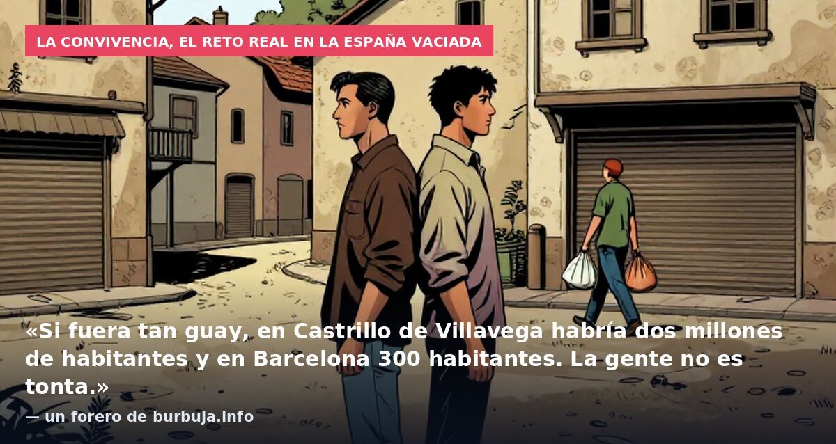 La convivencia, el reto real en la España vaciada: «Si fuera tan guay, en Castrillo de Villavega habría dos millones de habitantes y en Barcelona 300 habitantes. La gente no es tonta.» — un forero de burbuja.info