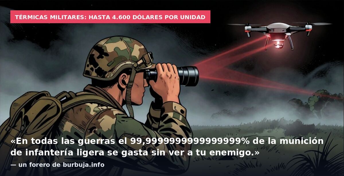 Térmicas militares: hasta 4.600 dólares por unidad: «En todas las guerras el 99,9999999999999999% de la munición de infantería ligera se gasta sin ver a tu enemigo.» — un forero de burbuja.info