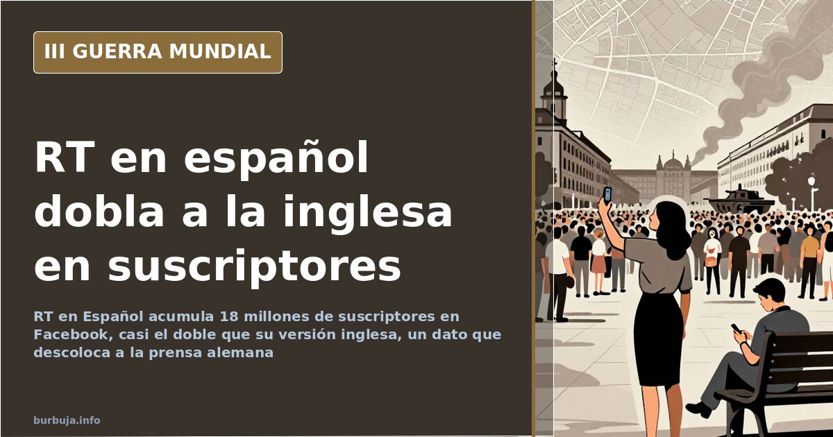 Gráfico con el logotipo de RT en español y la cifra de suscriptores frente a la versión inglesa del canal