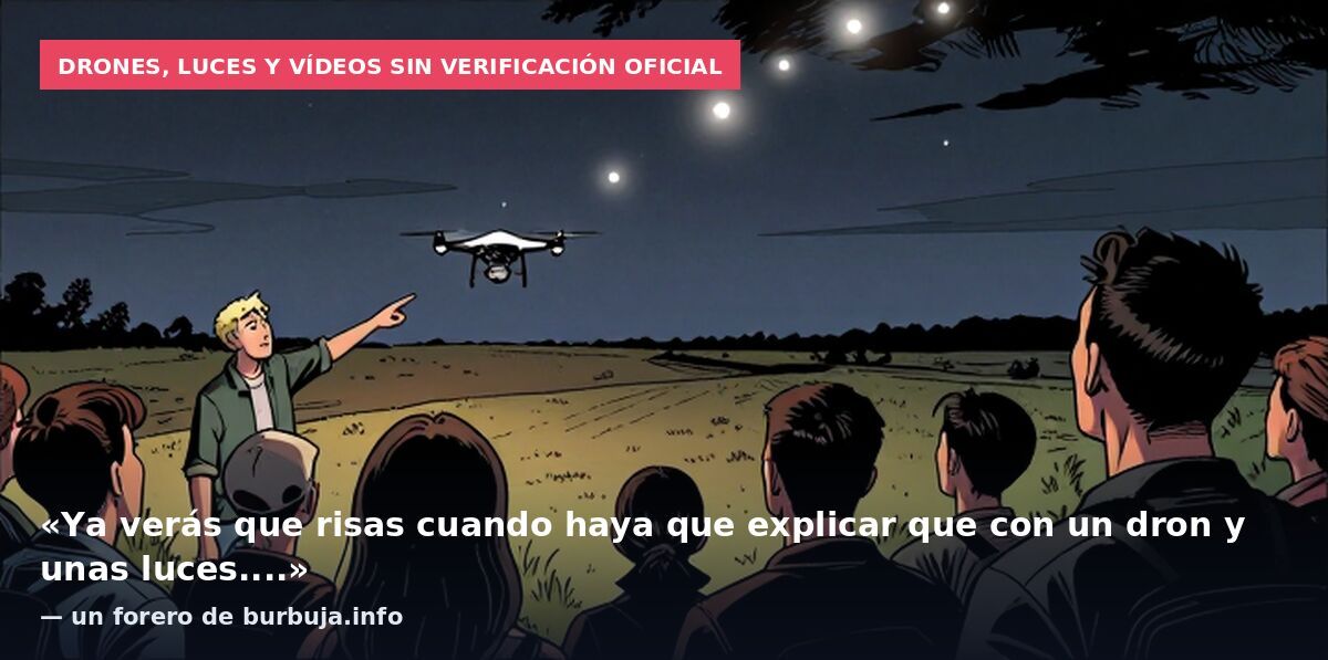 Drones, luces y vídeos sin verificación oficial: «Ya verás que risas cuando haya que explicar que con un dron y unas luces....» — un forero de burbuja.info