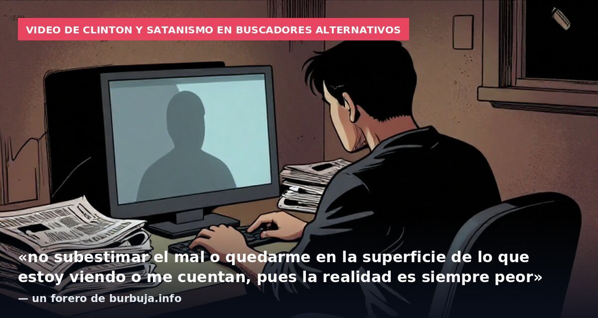Video de Clinton y satanismo en buscadores alternativos: «no subestimar el mal o quedarme en la superficie de lo que estoy viendo o me cuentan, pues la realidad es siempre peor» — un forero de burbuja.info