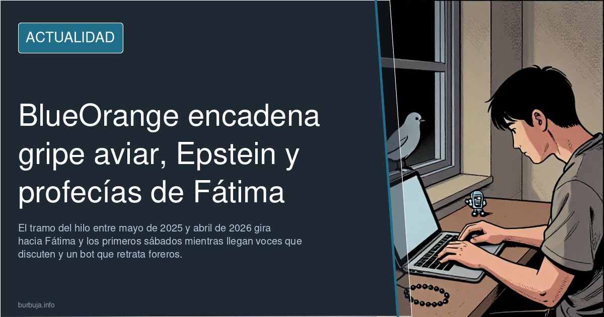BlueOrange encadena gripe aviar, Epstein y profecías de Fátima