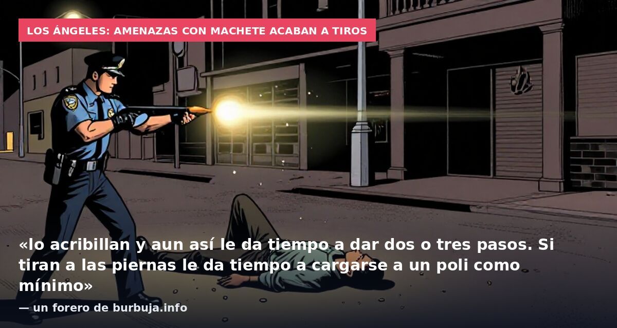 Los Ángeles: amenazas con machete acaban a tiros: «lo acribillan y aun así le da tiempo a dar dos o tres pasos. Si tiran a las piernas le da tiempo a cargarse a un poli como mínimo» — un forero de burbuja.info