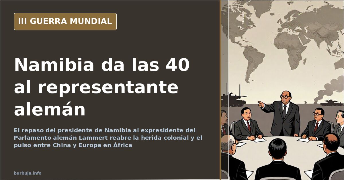 Representante alemán Lammert junto al presidente de Namibia durante un encuentro oficial en el que el mandatario africano le 