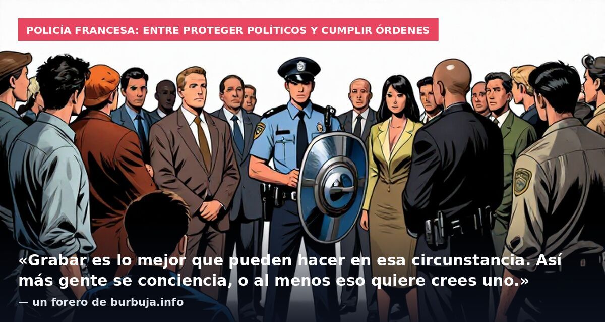Policía francesa: entre proteger políticos y cumplir órdenes: «Grabar es lo mejor que pueden hacer en esa circunstancia. Así más gente se conciencia, o al menos eso quiere crees uno.» — un forero de burbuja.info