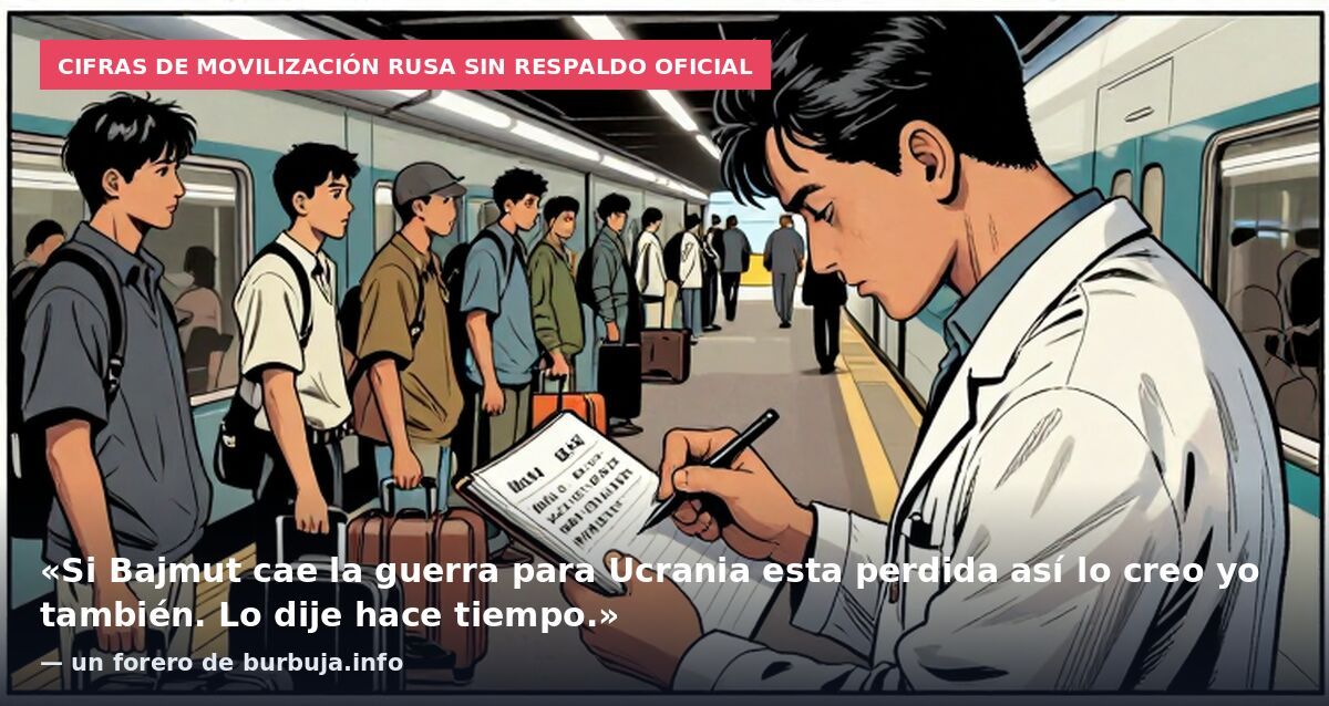 Cifras de movilización rusa sin respaldo oficial: «Si Bajmut cae la guerra para Ucrania esta perdida así lo creo yo también. Lo dije hace tiempo.» — un forero de burbuja.info