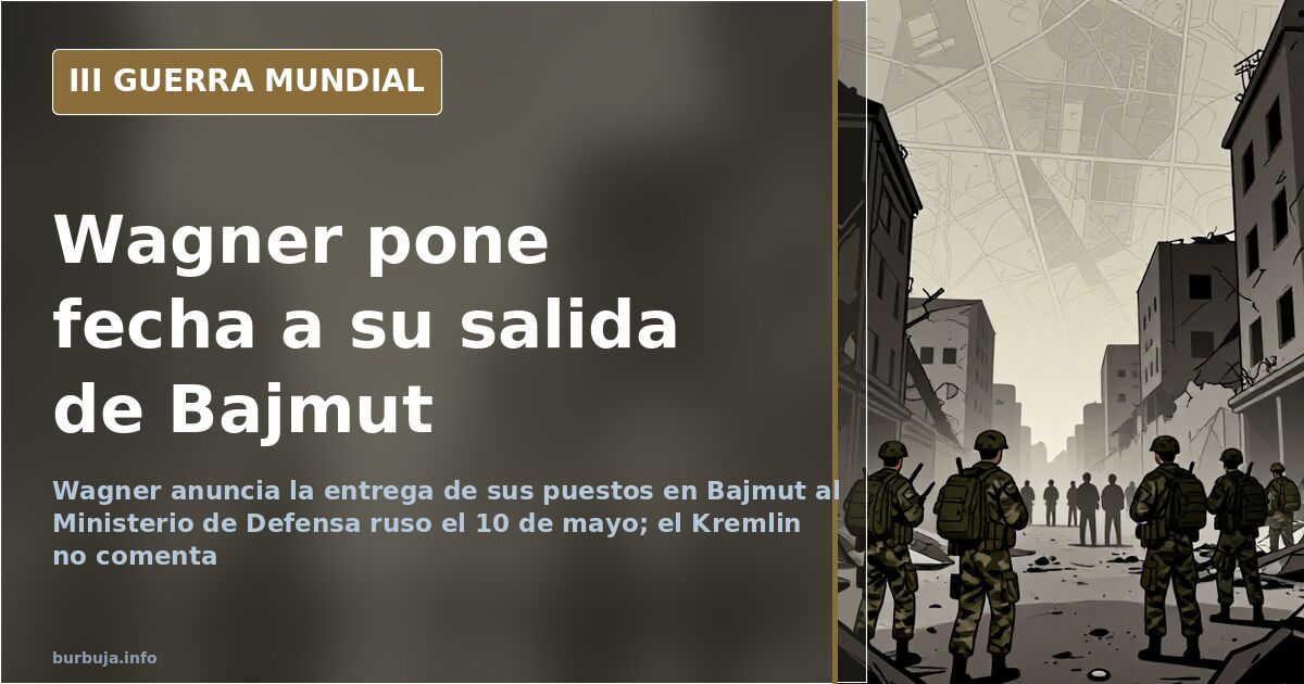 Mapa desaturado del frente de Bajmut con siluetas de equipo militar y humo lejano en el horizonte de la ciudad fortificada