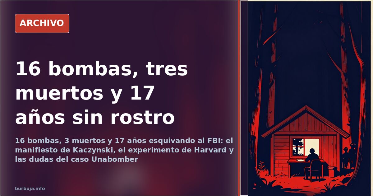 Ted Kaczynski, conocido como Unabomber, cuya búsqueda por el FBI se prolongó 17 años y que murió en prisión a los 81 años