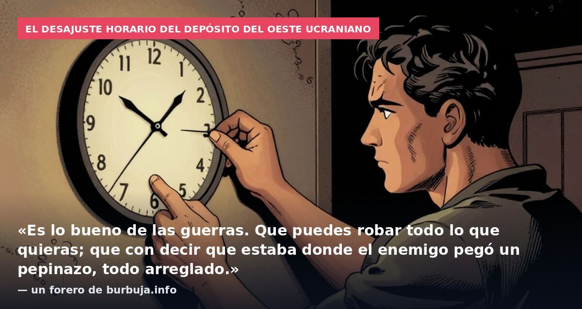 El desajuste horario del depósito del oeste ucraniano: «Es lo bueno de las guerras. Que puedes robar todo lo que quieras; que con decir que estaba donde el enemigo pegó un pepinazo, todo arreglado.» — un forero de burbuja.info