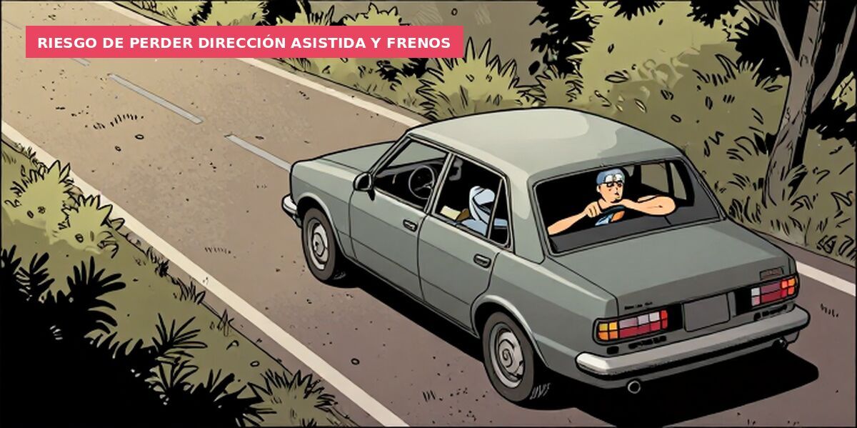 Riesgo de perder dirección asistida y frenos