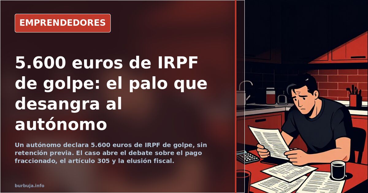 Paying €5,600 in IRPF in one go: the blow choking the self-employed