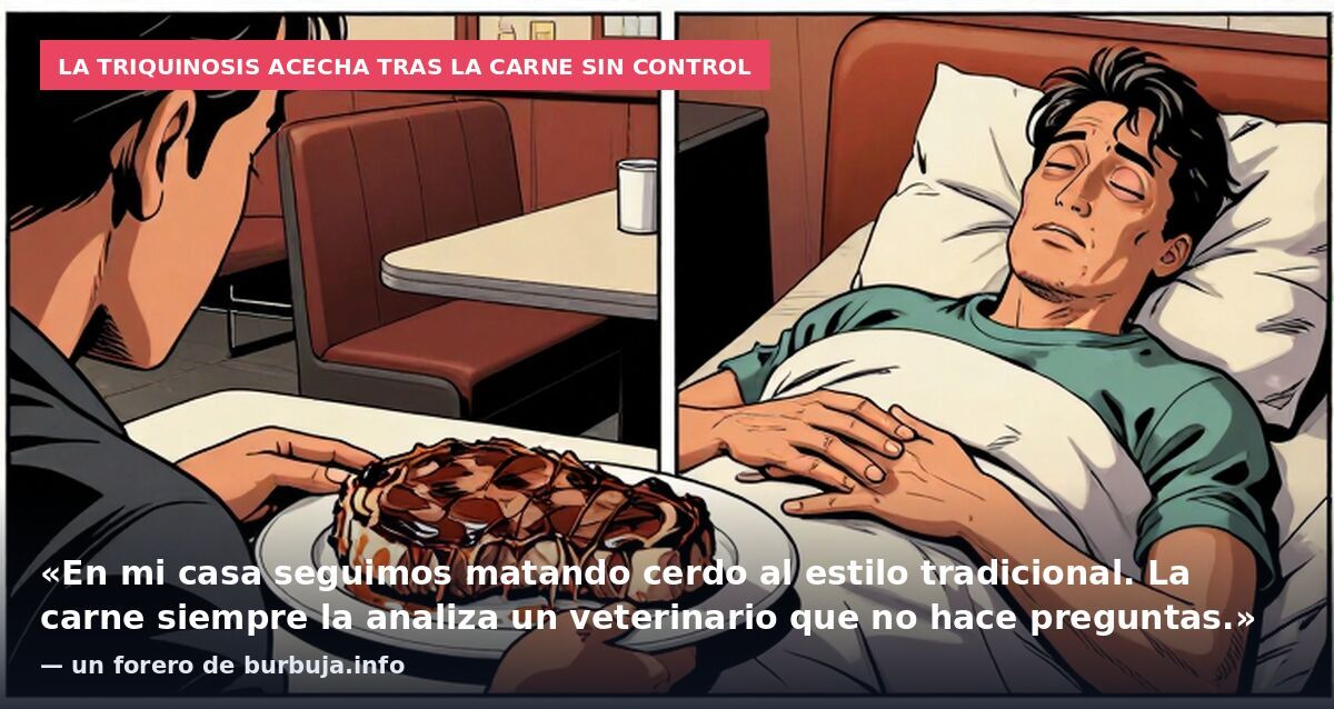La triquinosis acecha tras la carne sin control: «En mi casa seguimos matando cerdo al estilo tradicional. La carne siempre la analiza un veterinario que no hace preguntas.» — un forero de burbuja.info