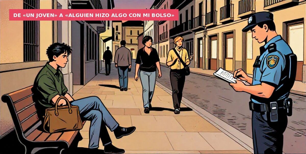 De «un joven» a «alguien hizo algo con mi bolso»