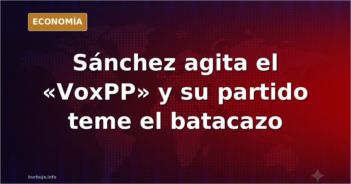 Atril vacío de comparecencia bajo focos, ilustración editorial sobre la campaña electoral del PSOE