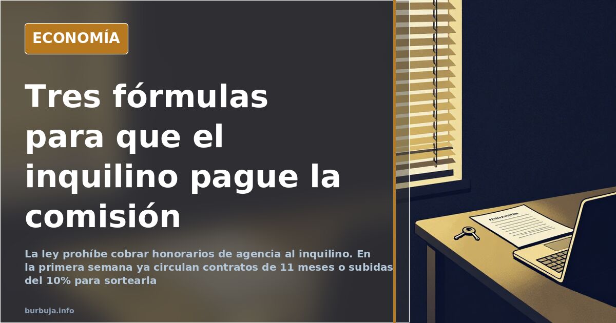 El inquilino sigue pagando la comisión: tres fórmulas tras la ley