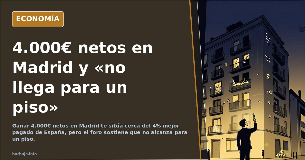 €4,000 Net in Madrid: The Salary of the 4% That 'Can't Buy a Flat'