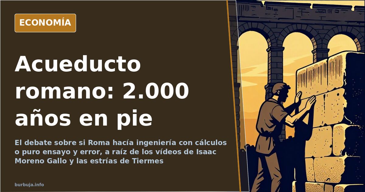 Acueducto romano de piedra salvando un valle, con arcos superpuestos bajo cielo despejado, ejemplo de ingeniería hidráulica r