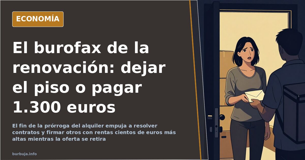 Sobre de burofax y llaves sobre una mesa junto a un contrato de alquiler, símbolo de las subidas al renovar el arrendamiento