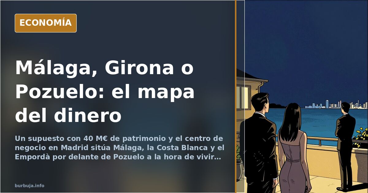 Urbanización de lujo junto al mar en la costa mediterránea española, con chalets blancos, pinos y vistas a una bahía tranquil
