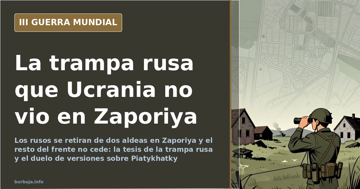 Mapa del frente de Zaporiya con posiciones marcadas y humo lejano en el horizonte durante la contraofensiva ucraniana
