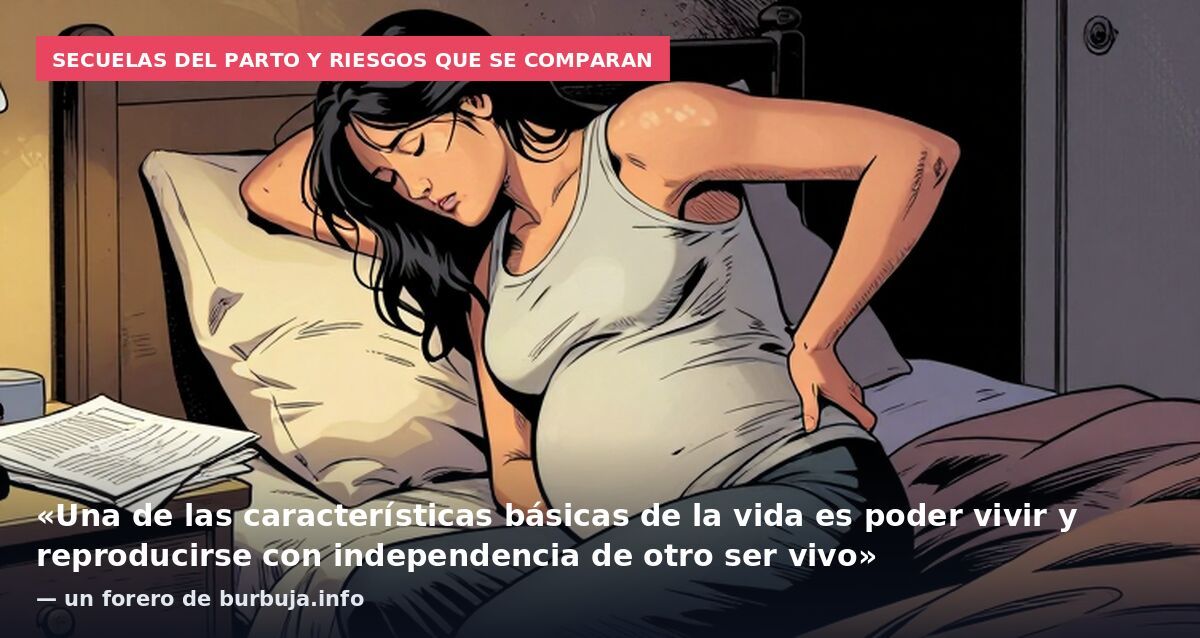 Secuelas del parto y riesgos que se comparan: «Una de las características básicas de la vida es poder vivir y reproducirse con independencia de otro ser vivo» — un forero de burbuja.info