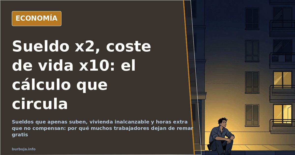 Trabajador cerrando el portátil a su hora frente a una pila de horas extra no remuneradas en el trabajo