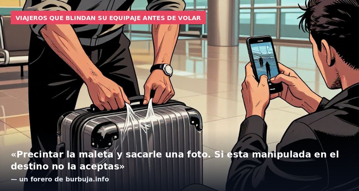 Viajeros que blindan su equipaje antes de volar: «Precintar la maleta y sacarle una foto. Si esta manipulada en el destino no la aceptas» — un forero de burbuja.info