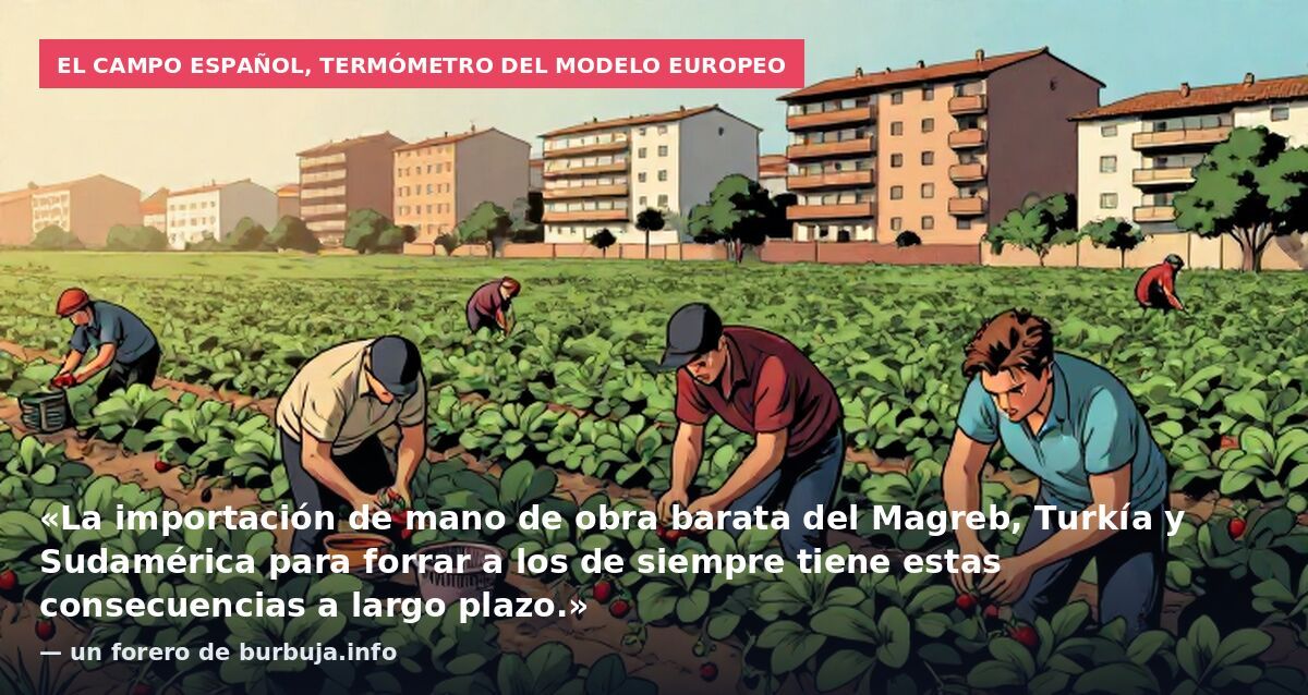 El campo español, termómetro del modelo europeo: «La importación de mano de obra barata del Magreb, Turkía y Sudamérica para forrar a los de siempre tiene estas consecuencias a largo plazo.» — un forero de burbuja.info
