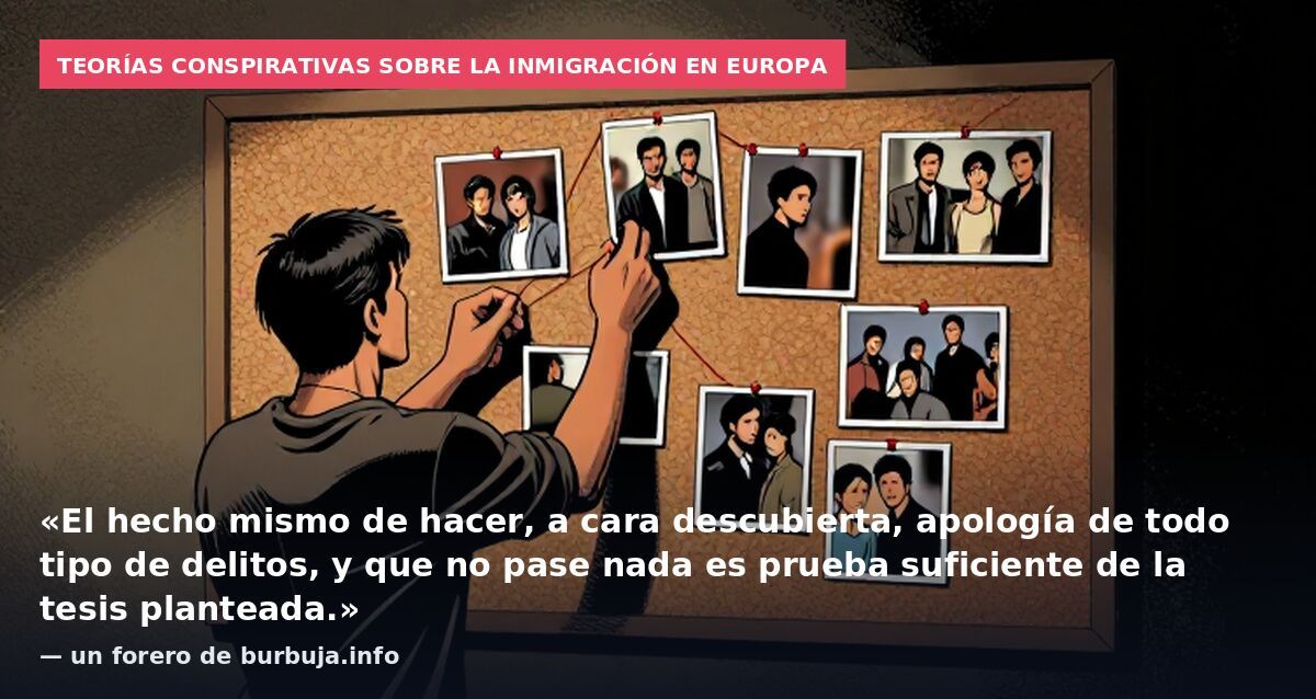 Teorías conspirativas sobre la inmigración en Europa: «El hecho mismo de hacer, a cara descubierta, apología de todo tipo de delitos, y que no pase nada es prueba suficiente de la tesis planteada.» — un forero de burbuja.info