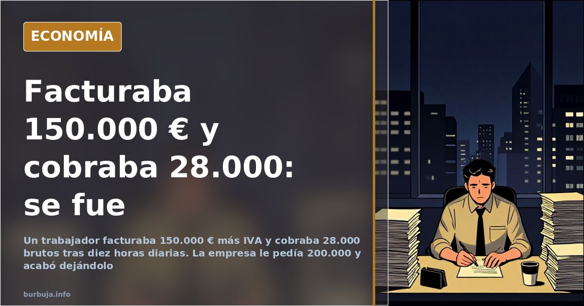 Facturar 150.000 € y cobrar 28.000: por qué dejó el trabajo