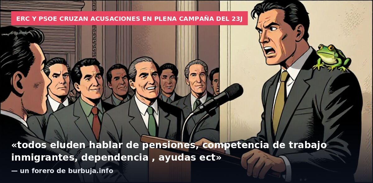 ERC y PSOE cruzan acusaciones en plena campaña del 23J: «todos eluden hablar de pensiones, competencia de trabajo inmigrantes, dependencia , ayudas ect» — un forero de burbuja.info