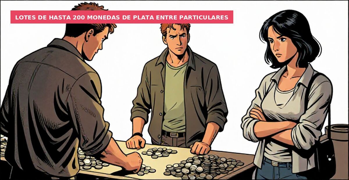 Lotes de hasta 200 monedas de plata entre particulares