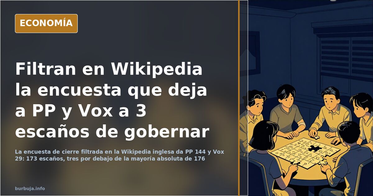GAD3 Poll Leaked on Wikipedia: PP+Vox Sum to 173 Seats