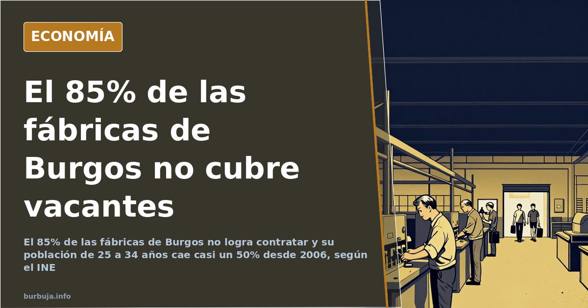 Línea de producción en una nave industrial de Burgos con una oferta de empleo industrial sin cubrir